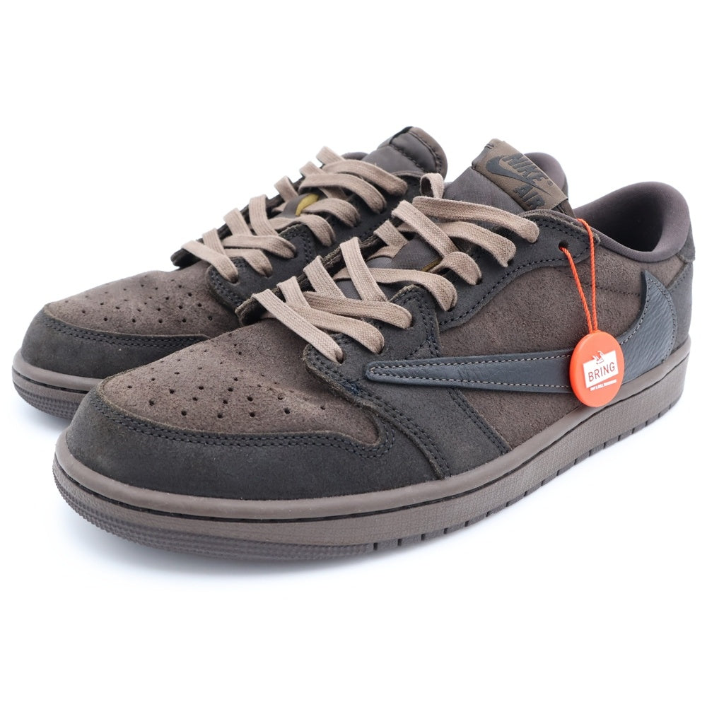 NIKE(ナイキ) ×TRAVIS SCOTT AIR JORDAN 1 LOW OG SP VELVET BROWN トラヴィススコット エアジョーダン 1 ベルベットブラウン ローカットスニーカー US10/28cm DM7866-202
