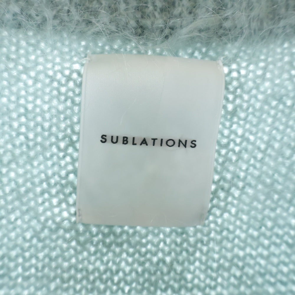 SUBLATIONS(サブレーションズ) MOHAIR DOUBLE HIGH NECK P/O KNIT モヘア ダブル ハイネック プルオーバー ニット セーター ブルー S121227