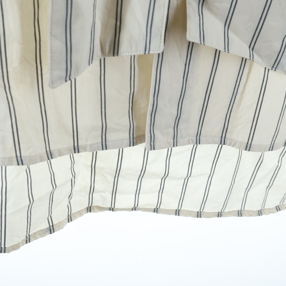 SUBLATIONS(サブレーションズ) STRIPE SHIRT ストライプ柄 ボウタイ 長袖シャツ ベージュ S081303