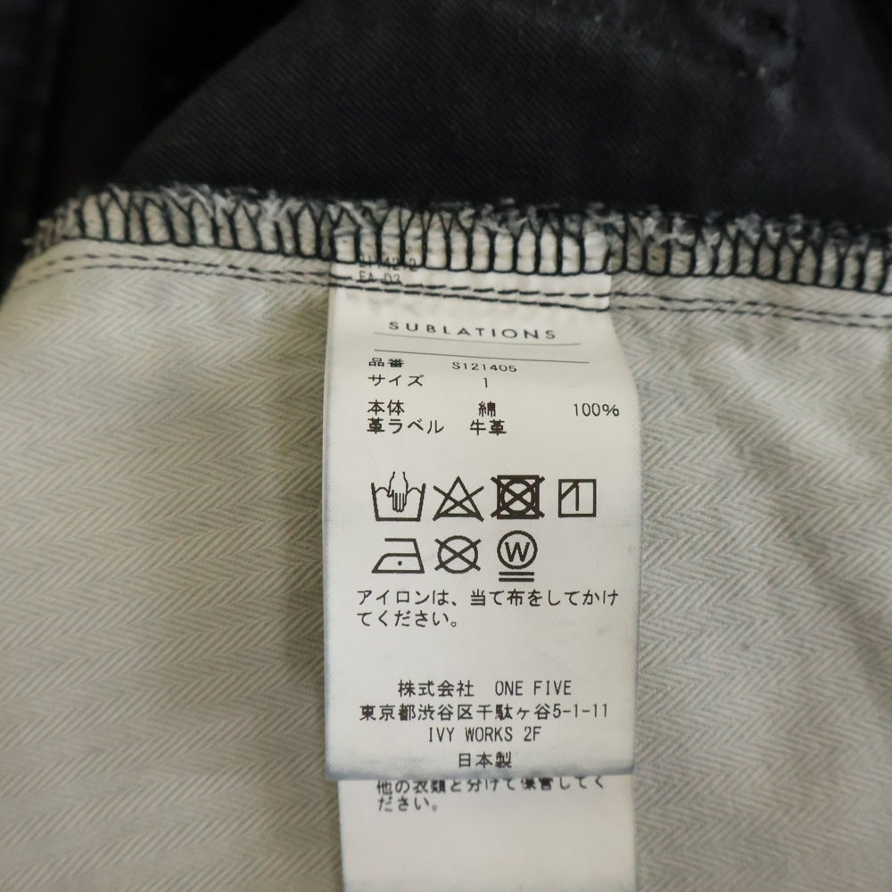 SUBLATIONS(サブレーションズ) 24AW MOLESKINE 2TUCK WIDE BAGGY PANTS モールスキン 2タック ワイド バギーパンツ ブラック S121405