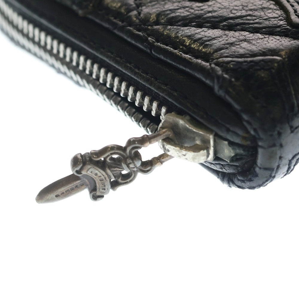 CHROME HEARTS(クロムハーツ) REC F ZIP QUILTED WALLET キルティング セメタリークロス レザーウォレット 財布 ブラック
