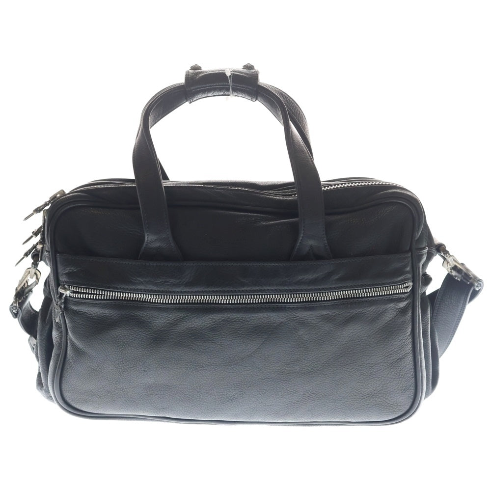 CHROME HEARTS(クロムハーツ) DIAPER BAG LEATHER SHOULDER 2WAY BAG ダイパー レザー ショルダー ハンドバッグ ブラック
