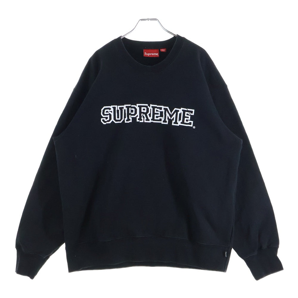 SUPREME(シュプリーム) 21AW Shattered Logo Crewneck ロゴプリント プルオーバークルーネックスウェットシャツ トレーナー ブラック