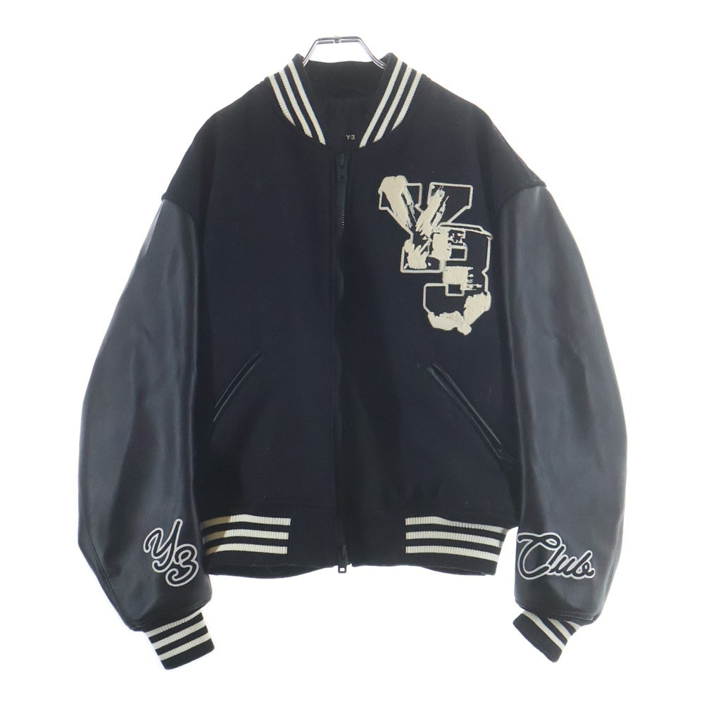 Y-3(ワイスリー) LETTERMAN JKT 袖切替 ロゴパッチ スタジャン レターマンジャケット ブラック IQ2133