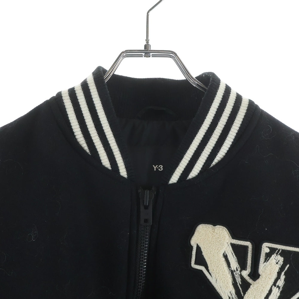 Y-3(ワイスリー) LETTERMAN JKT 袖切替 ロゴパッチ スタジャン レターマンジャケット ブラック IQ2133