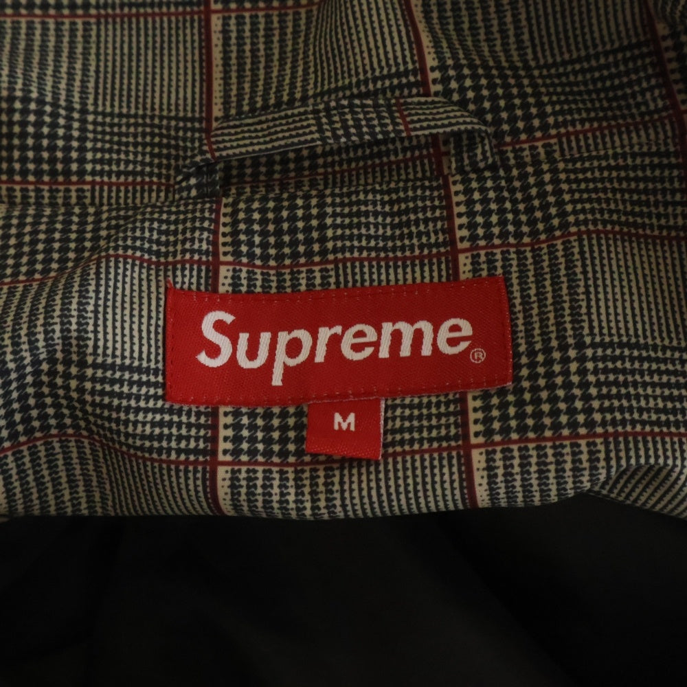 SUPREME(シュプリーム) 20SS Track HAlf Zip Pullover ロゴエンブロイダリー チェック柄 トラック ハーフジップ プルオーバージャケット ブラウン