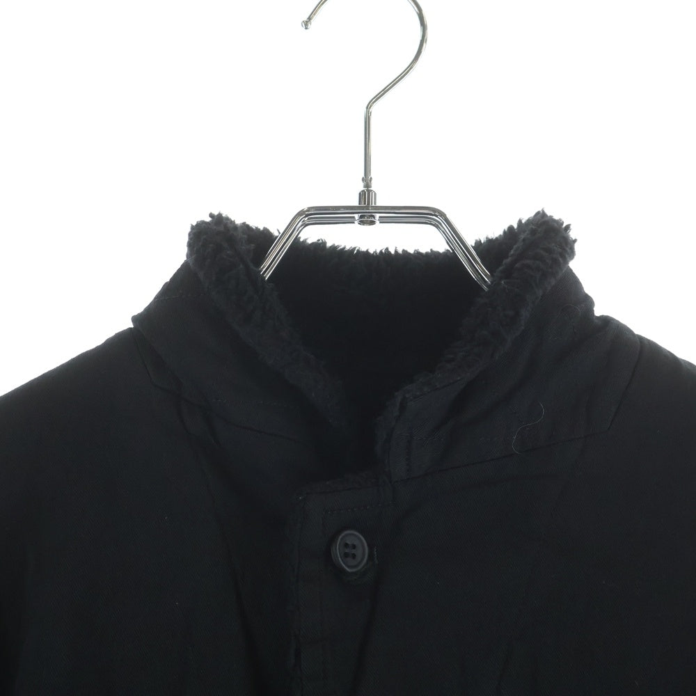 COMME des GARCONS HOMME(コムデギャルソンオム) 05AW AD2005 裏地ボア 製品染め ポリ縮ショールカラージャケット ブラック HP-J049