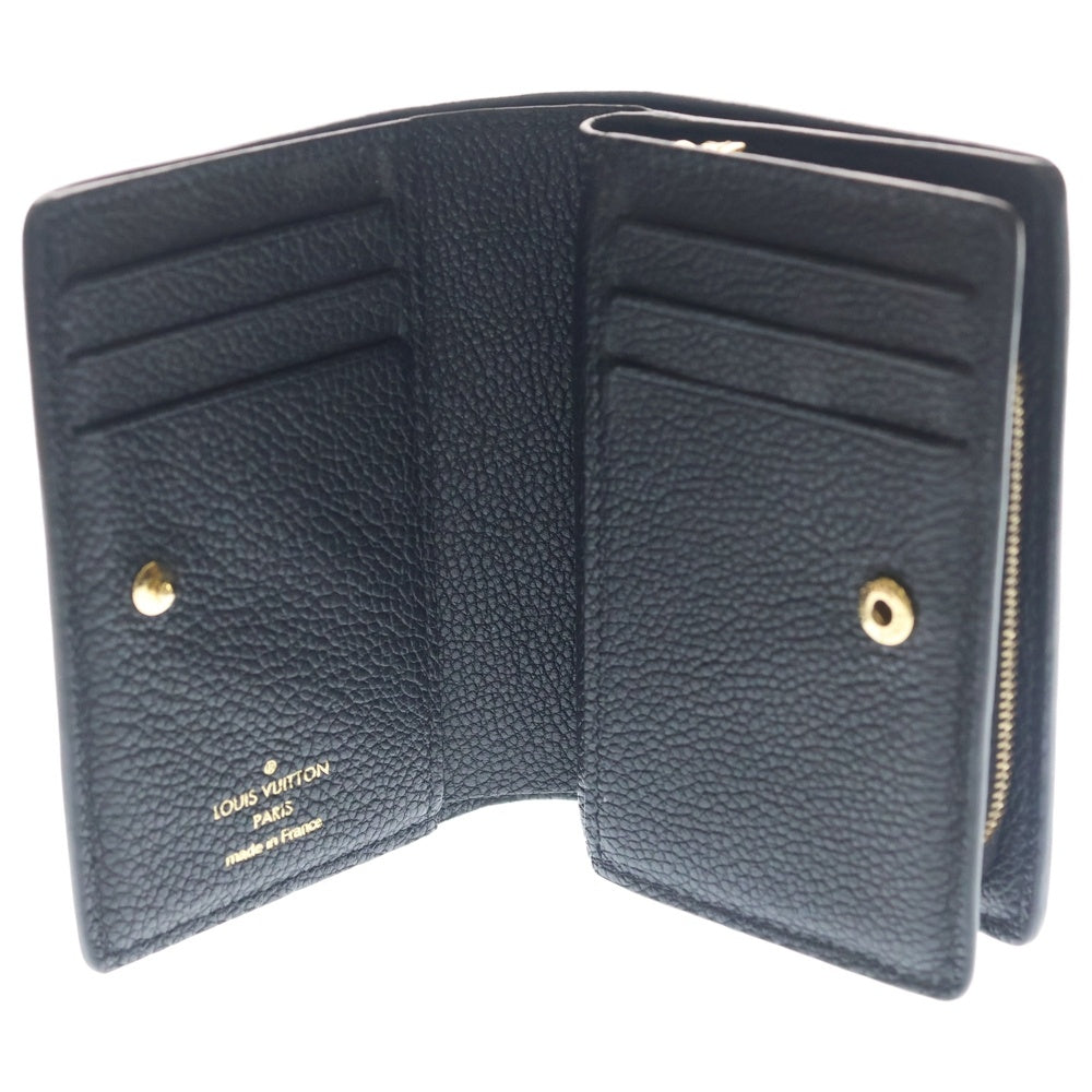 LOUIS VUITTON(ルイヴィトン) ポルトフォイユ クレア アンプラントレザー コンパクトウォレット 二つ折り財布 ブラック M80151 RFID レディース