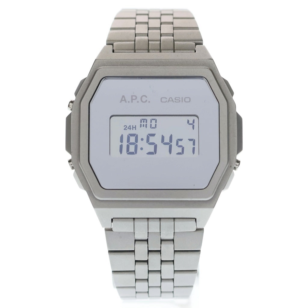 A.P.C(アーペーセー) ×CASIO A1000ACD-7JR カシオ ステンレススチール デジタル時計 ウォレット シルバー