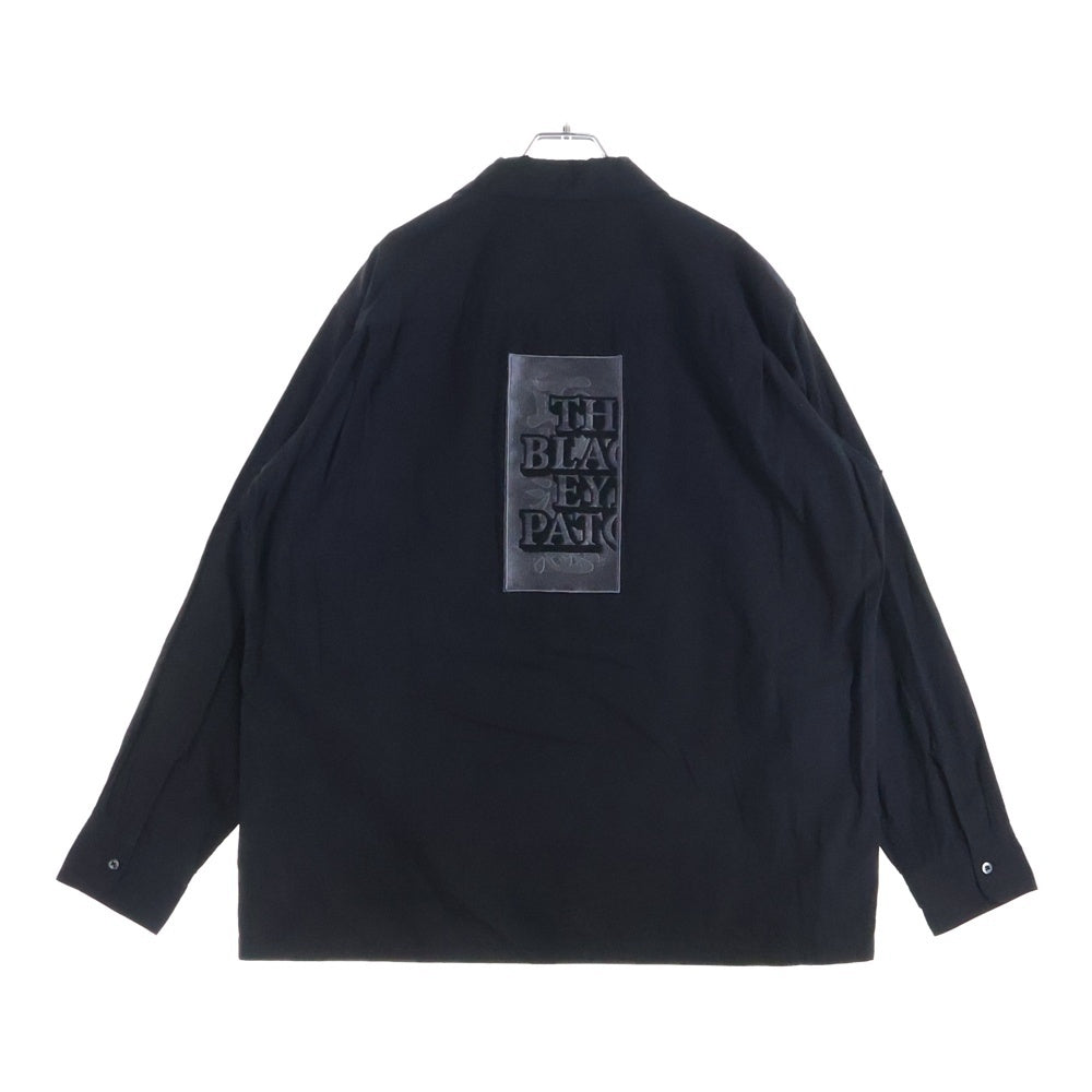 THE BLACK EYE PATCH(ブラックアイパッチ) HWC EMBROIDERED OPEN COLLARED L/S SHIRT ロゴエンブロイダリー オープンカラー 長袖シャツ ブラック BEPSS25TP07