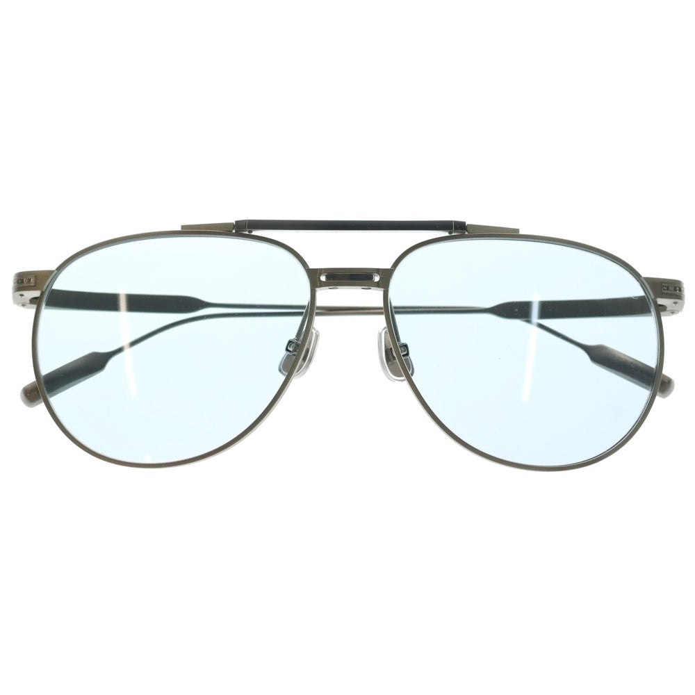 BRUNELLO CUCINELLI(ブルネロクチネリ) BC2011ST ティアドロップシェイプ カラーレンズ サングラス メガネ シルバー/ブルー