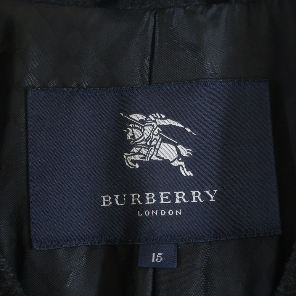 BURBERRY LONDON(バーバリーロンドン) ウール混 マキシ丈 ステンカラーコート ブラック