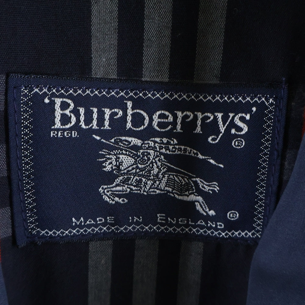 BURBERRYS(バーバリーズ) ジップアップ ロゴエンブロイダリー スタンドカラー スイングトップ ジャケット ネイビー