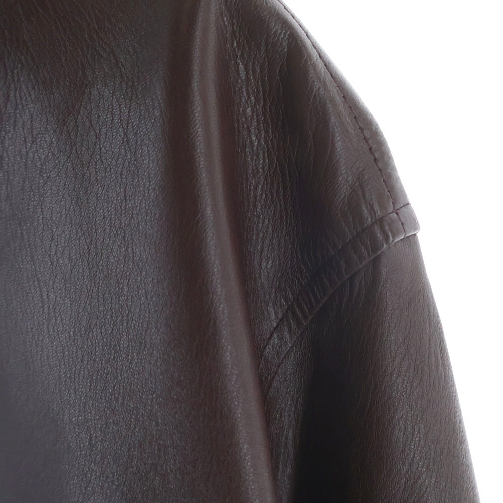 BURBERRY LONDON(バーバリーロンドン) シープレザー 裏地ノヴァチェック カーコート ジャケット バーガンディー
