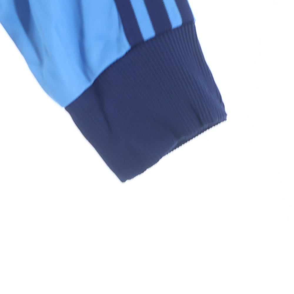 adidas(アディダス) 80-90S VINTAGE ユーロヴィンテージ トレフォイルロゴ 万国旗タグ 八の字ジップ ポリエステル トラックジャケット ジャージ ブルー