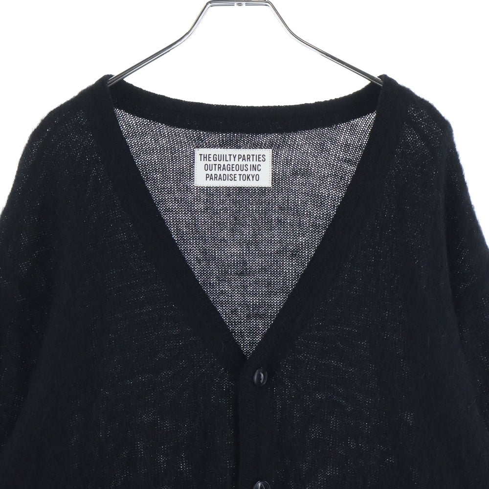 WACKO MARIA(ワコマリア) 23AW MARBLE MOHAIR KNIT CARDIGAN マーブルモヘアニット カーディガン セーター ブラック 23FW-WMK-KN10