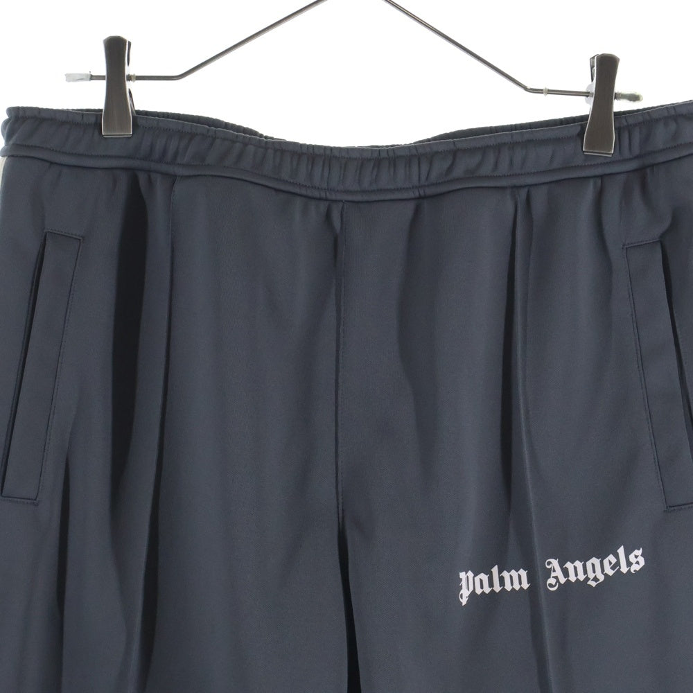 Palm Angels(パームエンジェルス) CLASSIC TRACK PANTS クラシック ロゴプリントデザイン サイドライン ウエストゴム ドローコード トラックパンツ グレー PMCJ004F22FAB001