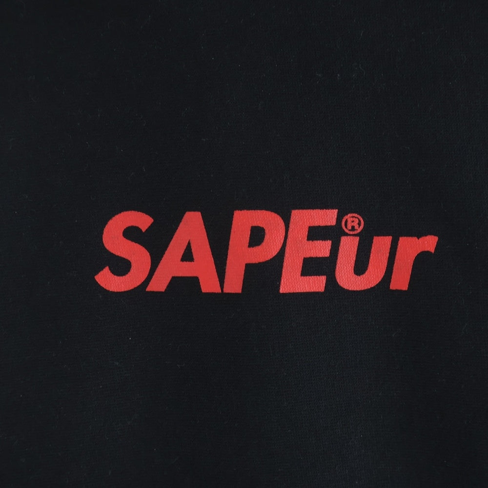 SAPEur(サプール) YEAR OF THE SNAKE HOODIE スネークバックプリント スウェット プルオーバーパーカー ブラック