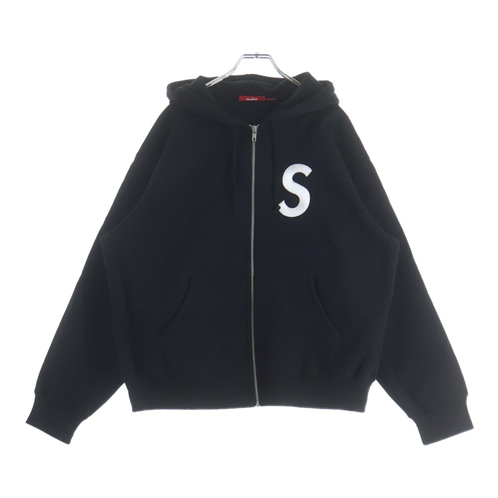 SUPREME(シュプリーム) 25AW S Logo Zip Up Hooded Sweatshirt ロゴ ジップアップ フーデッドスウェットシャツ パーカー ブラック
