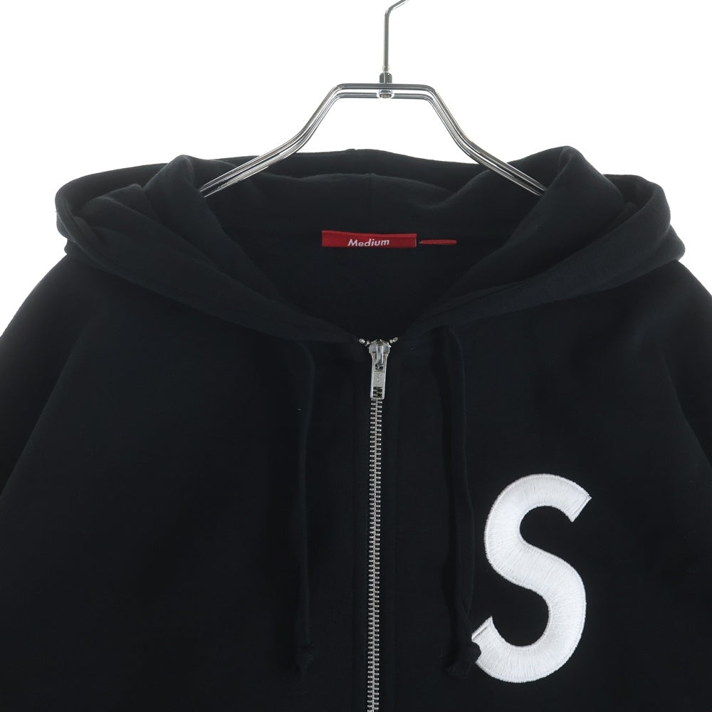 SUPREME(シュプリーム) 25AW S Logo Zip Up Hooded Sweatshirt ロゴ ジップアップ フーデッドスウェットシャツ パーカー ブラック