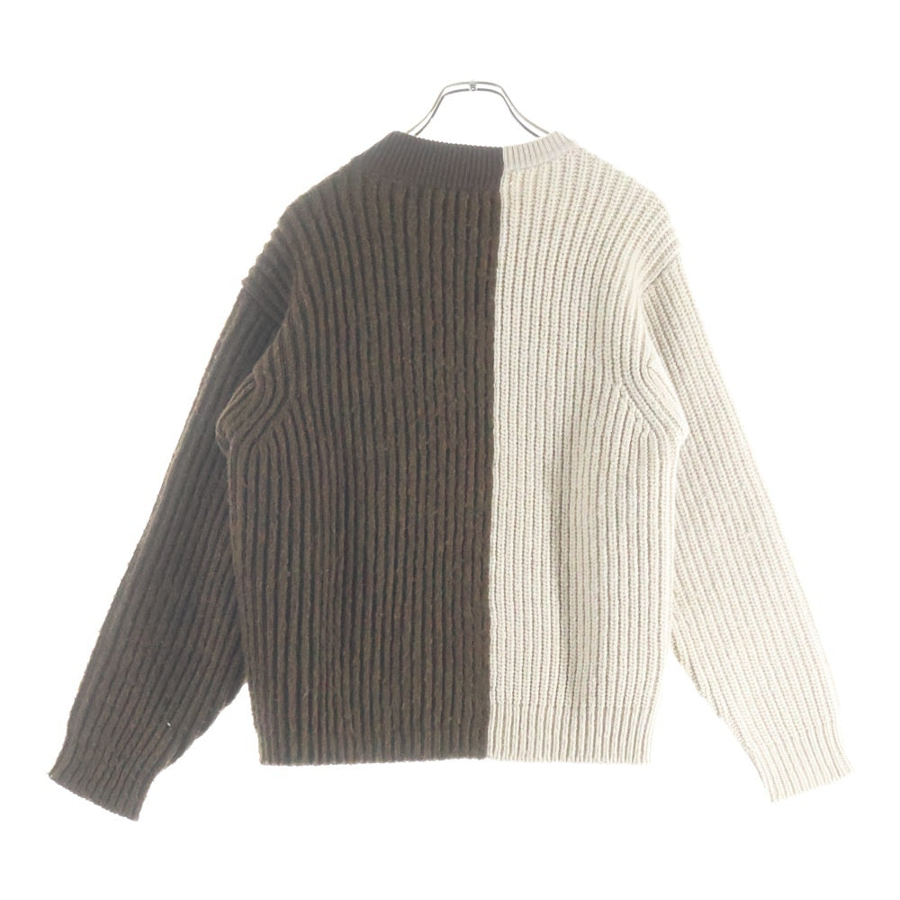 MARNI(マルニ) 16AW バイカラー ローゲージ ウール モックネック プルオーバー ニット セーター ブラウン M05GP0024