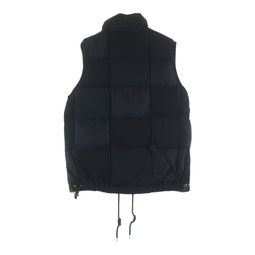 Sacai(サカイ) 23AW FAUX SUEDE MIX VEST フェイク スウェード切り替え ミックス ジップアップ ダウン ベスト ブラック 23-03211M