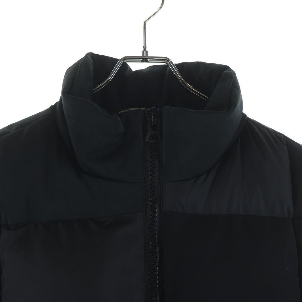 Sacai(サカイ) 23AW FAUX SUEDE MIX VEST フェイク スウェード切り替え ミックス ジップアップ ダウン ベスト ブラック 23-03211M