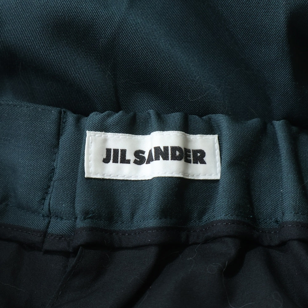 JIL SANDER(ジルサンダー) センタープレス ウール ジップアップ トラウザー ストレートパンツ グリーン JSMU310801MU20290021