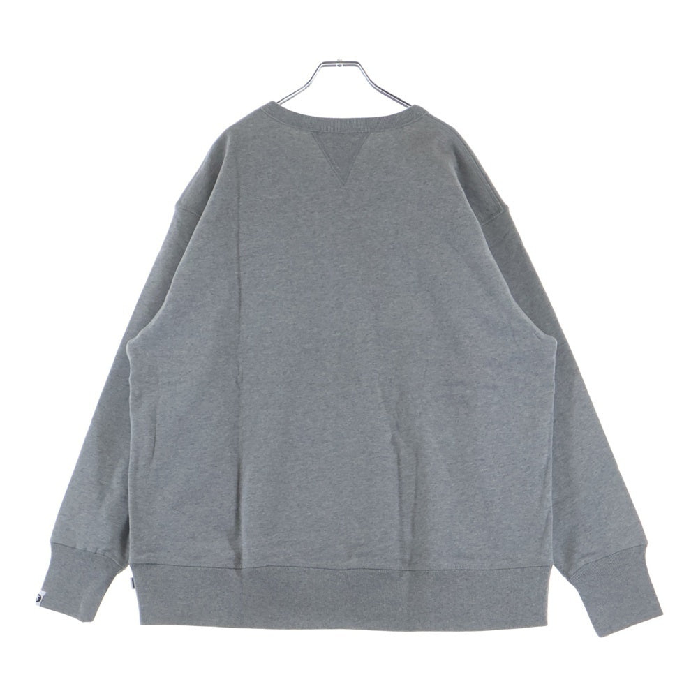 SAPEur(サプール) NAVAL CREW NECK フロントカレッジロゴ クルーネックスウェットトレーナー グレー A0025-415