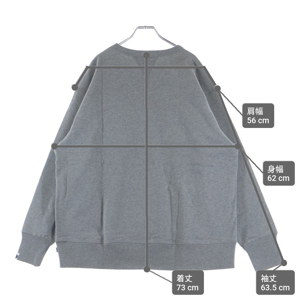 SAPEur(サプール) NAVAL CREW NECK フロントカレッジロゴ クルーネックスウェットトレーナー グレー A0025-415