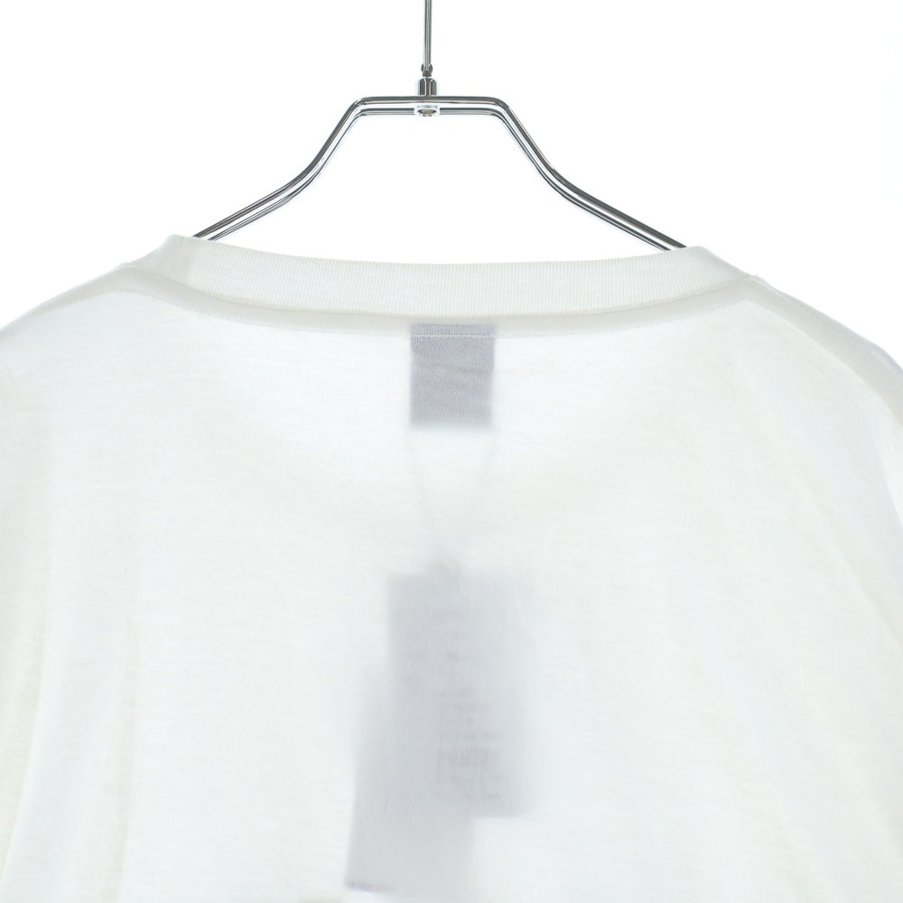 SAPEur(サプール) CHIDORI PATTERN CREW NECK 10周年記念 フロント 千鳥格子ロゴプリントTシャツ 長袖クルーネックカットソー ホワイト A0025-420