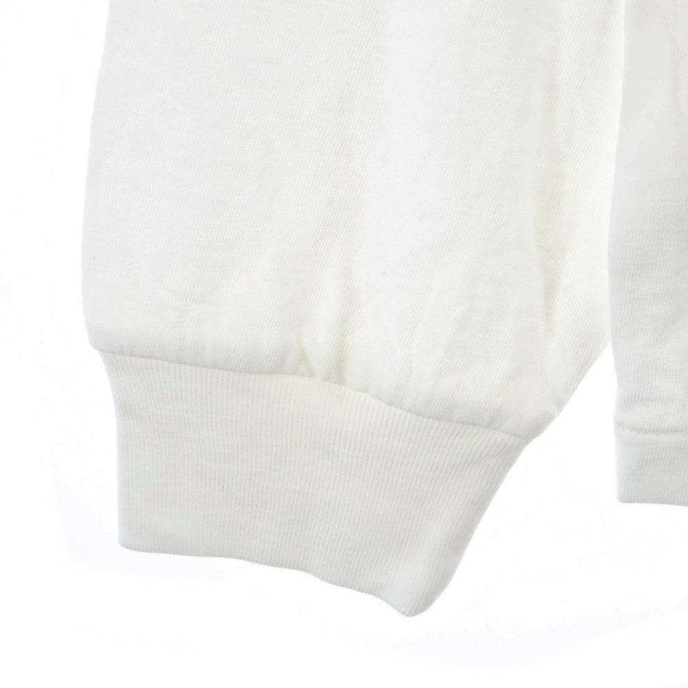 SAPEur(サプール) CHIDORI PATTERN CREW NECK 10周年記念 フロント 千鳥格子ロゴプリントTシャツ 長袖クルーネックカットソー ホワイト A0025-420