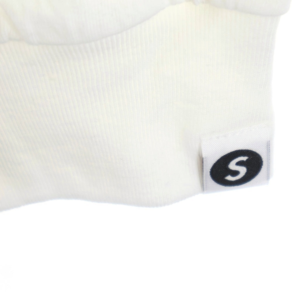 SAPEur(サプール) CHIDORI PATTERN CREW NECK 10周年記念 フロント 千鳥格子ロゴプリントTシャツ 長袖クルーネックカットソー ホワイト A0025-420