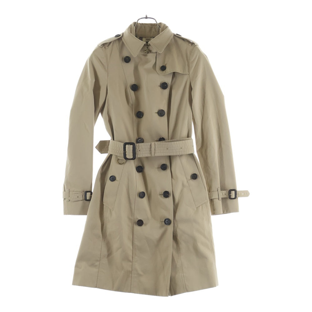 BURBERRY(バーバリー) THE SANDRINGHAM GBBURLIMCAS サンドリンガム 裏地ノバチェック エポレット ダブルボタン ロング トレンチコート ベージュ レディース 3900455
