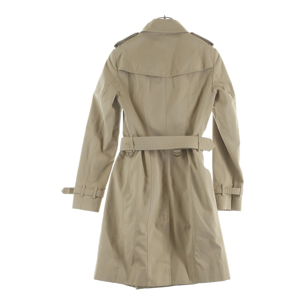 BURBERRY(バーバリー) THE SANDRINGHAM GBBURLIMCAS サンドリンガム 裏地ノバチェック エポレット ダブルボタン ロング トレンチコート ベージュ レディース 3900455