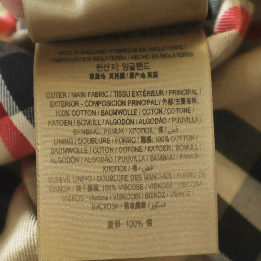 BURBERRY(バーバリー) THE SANDRINGHAM GBBURLIMCAS サンドリンガム 裏地ノバチェック エポレット ダブルボタン ロング トレンチコート ベージュ レディース 3900455