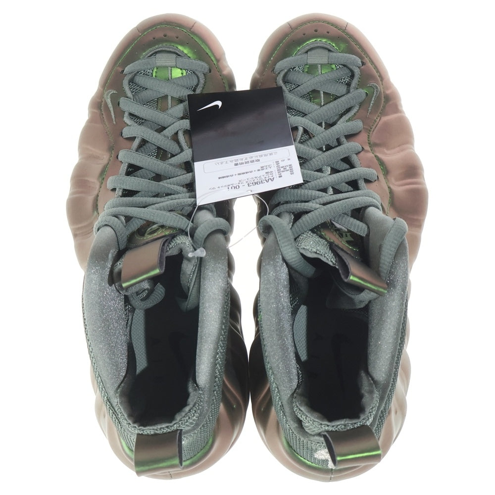 NIKE(ナイキ) WMNS AIR FOAMPOSITE ONE DARK STUCO ウィメンズ エアフォームポジットワン ダークスタッコ ハイカットスニーカー グリーン/シルバー US9/26cm AA3963-001 レディース
