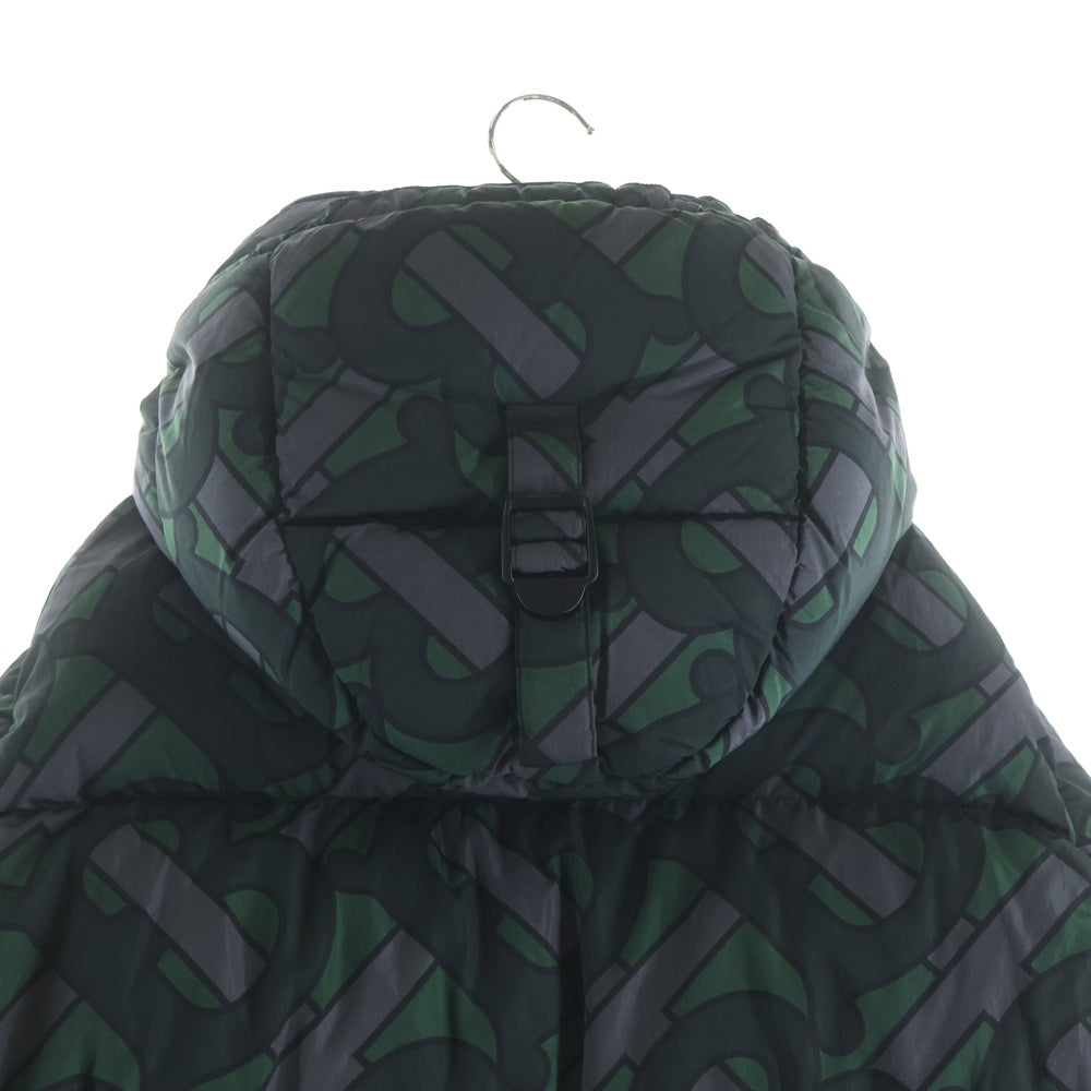 BURBERRY LONDON(バーバリーロンドン) TBモノグラム総柄 フーデッド ダウンジャケット グリーン/グレー 8025909