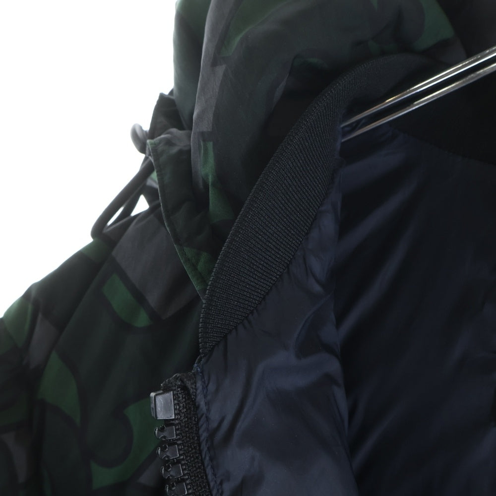BURBERRY LONDON(バーバリーロンドン) TBモノグラム総柄 フーデッド ダウンジャケット グリーン/グレー 8025909