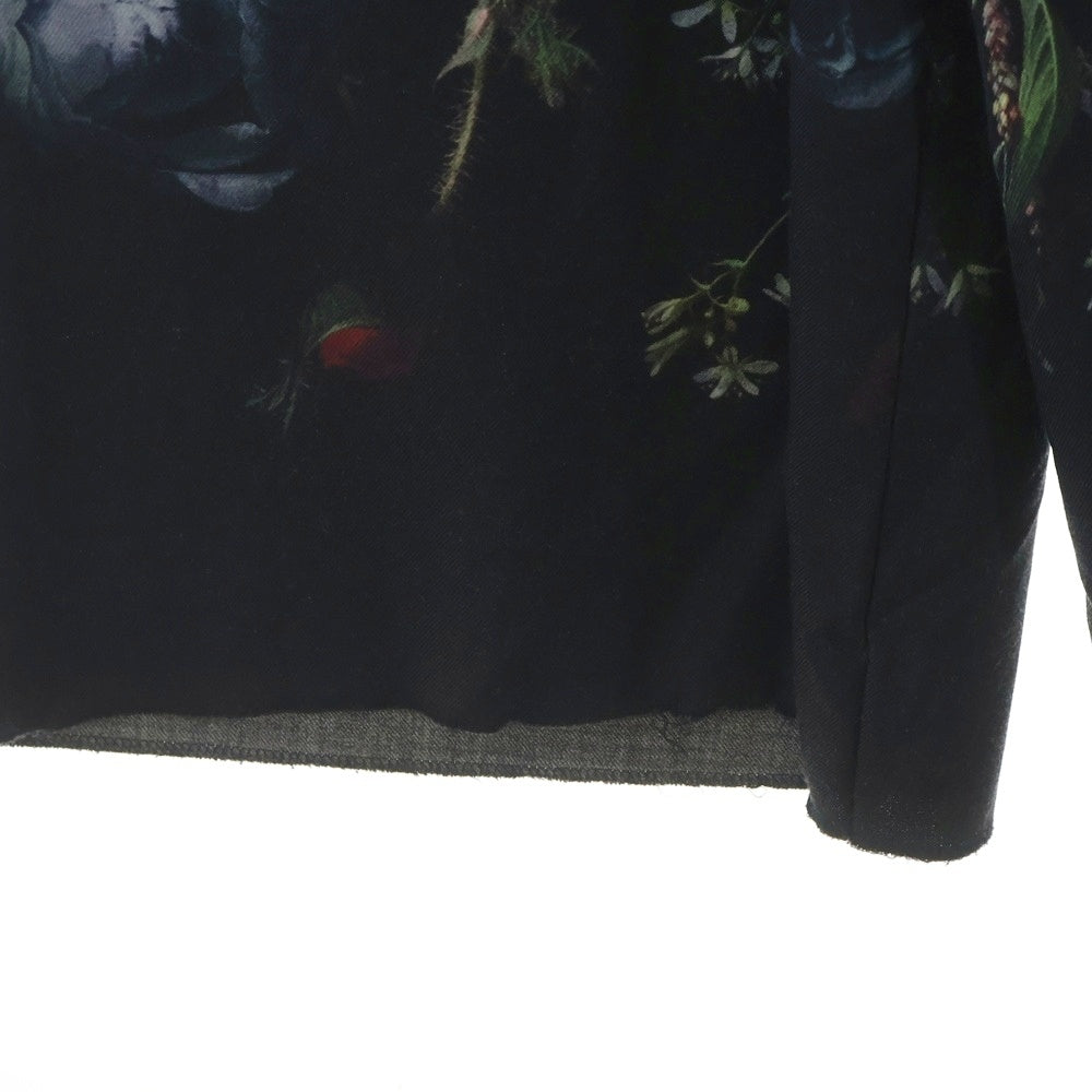 LAD MUSICIAN(ラッドミュージシャン) 19AW 2TUCK CROPPED WIDE SLACKS 花柄 2タック クロップド ワイドスラックス ブラック 2219-573