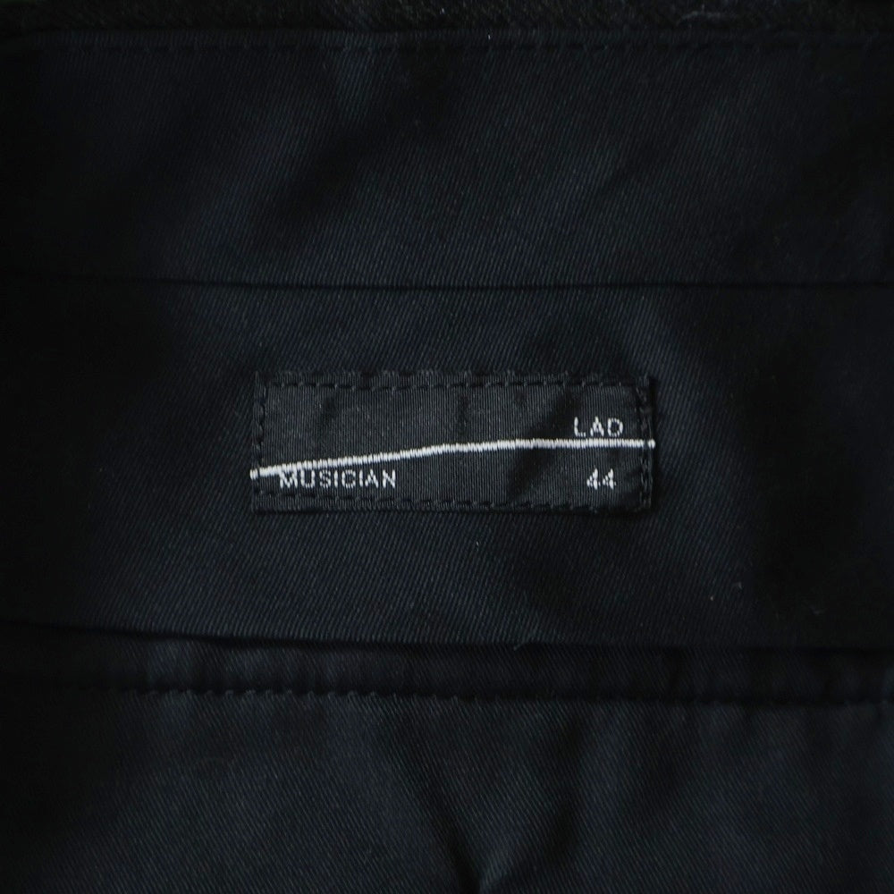 LAD MUSICIAN(ラッドミュージシャン) 19AW 2TUCK CROPPED WIDE SLACKS 花柄 2タック クロップド ワイドスラックス ブラック 2219-573