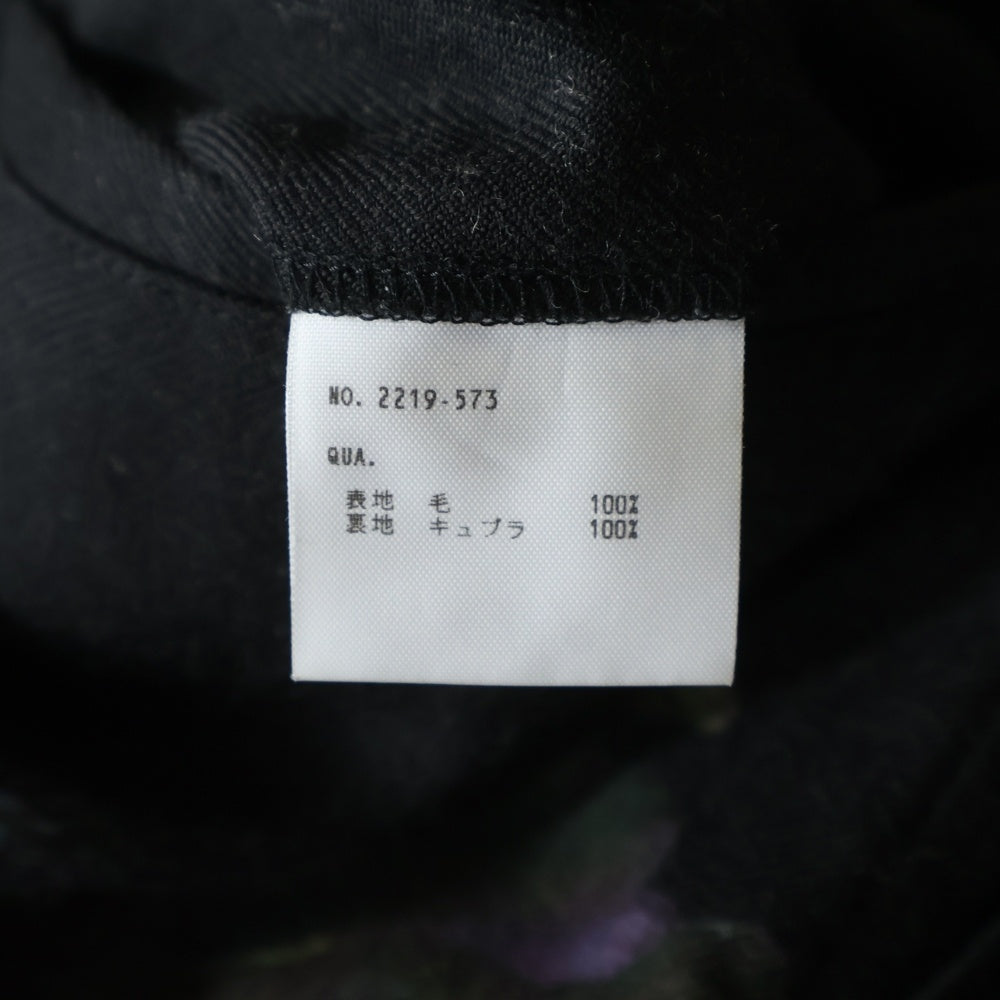 LAD MUSICIAN(ラッドミュージシャン) 19AW 2TUCK CROPPED WIDE SLACKS 花柄 2タック クロップド ワイドスラックス ブラック 2219-573
