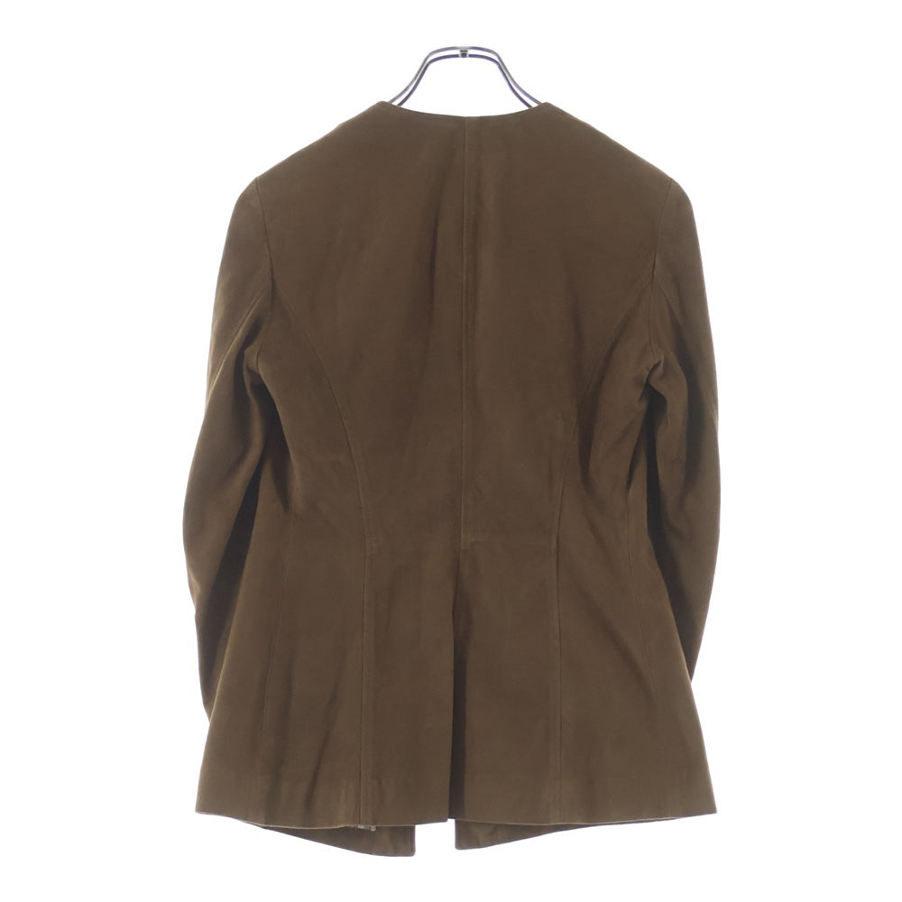 ETRO エトロ ノーカラー スエードレザージャケット ブラウン 141-15478-9560 ETRO(エトロ) ノーカラー スエードレザージャケット ブラウン 141