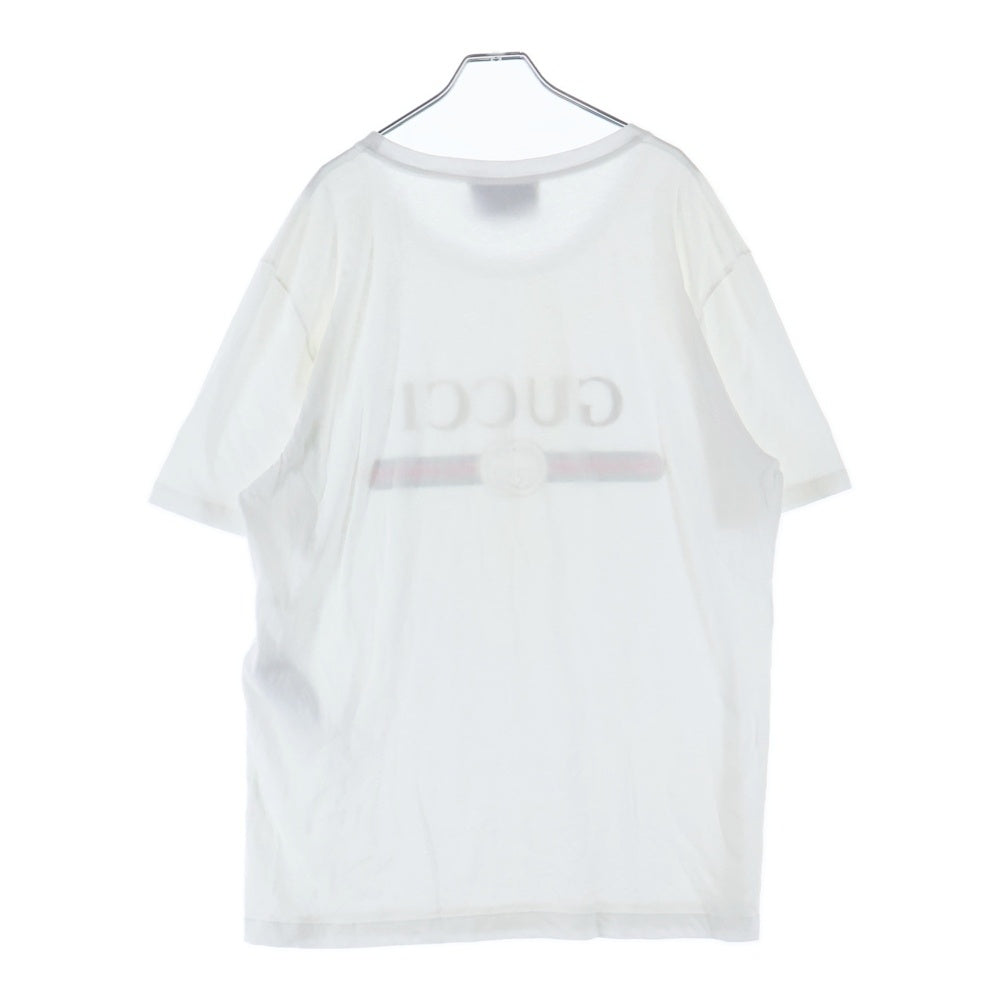 GUCCI(グッチ) ロゴ ウォッシュド オーバーサイズ クルーネック半袖Tシャツ カットソー ホワイト 440103 X3F05