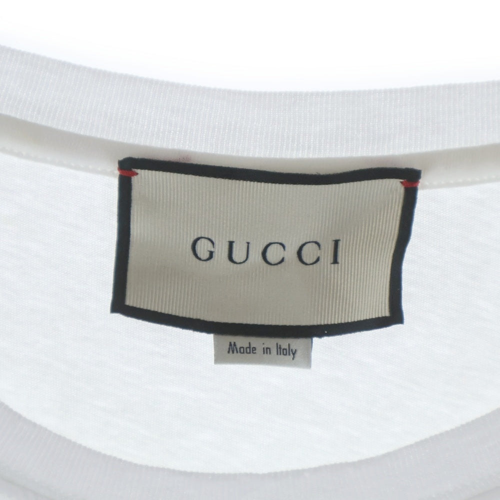 GUCCI(グッチ) ロゴ ウォッシュド オーバーサイズ クルーネック半袖Tシャツ カットソー ホワイト 440103 X3F05
