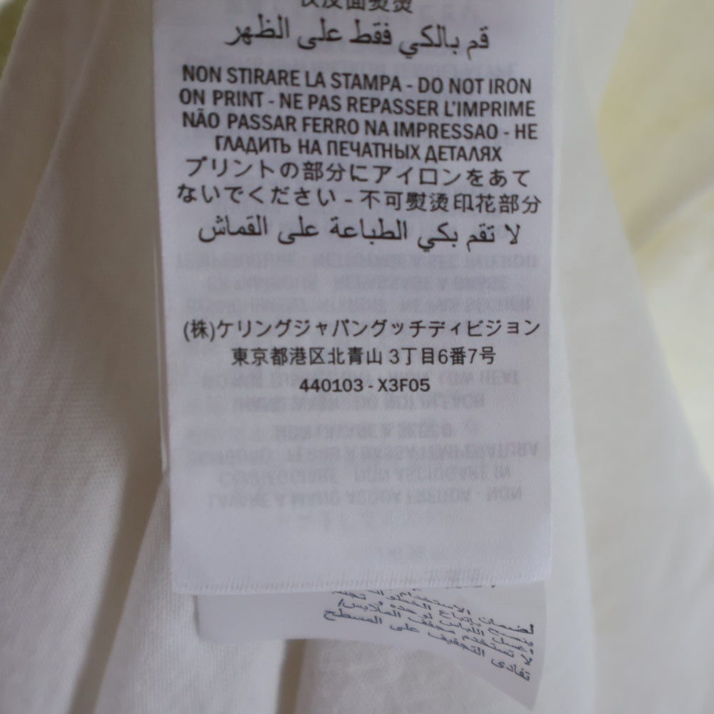 GUCCI(グッチ) ロゴ ウォッシュド オーバーサイズ クルーネック半袖Tシャツ カットソー ホワイト 440103 X3F05