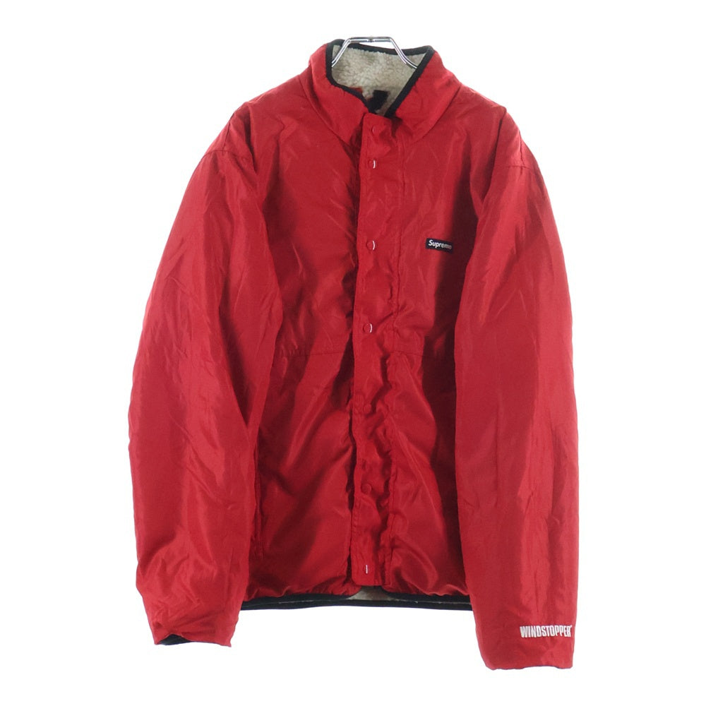 SUPREME(シュプリーム) 18AW Reversible Logo Fleece Jacket リバーシブル ロゴ総柄 フリースジャケット ホワイト/レッド