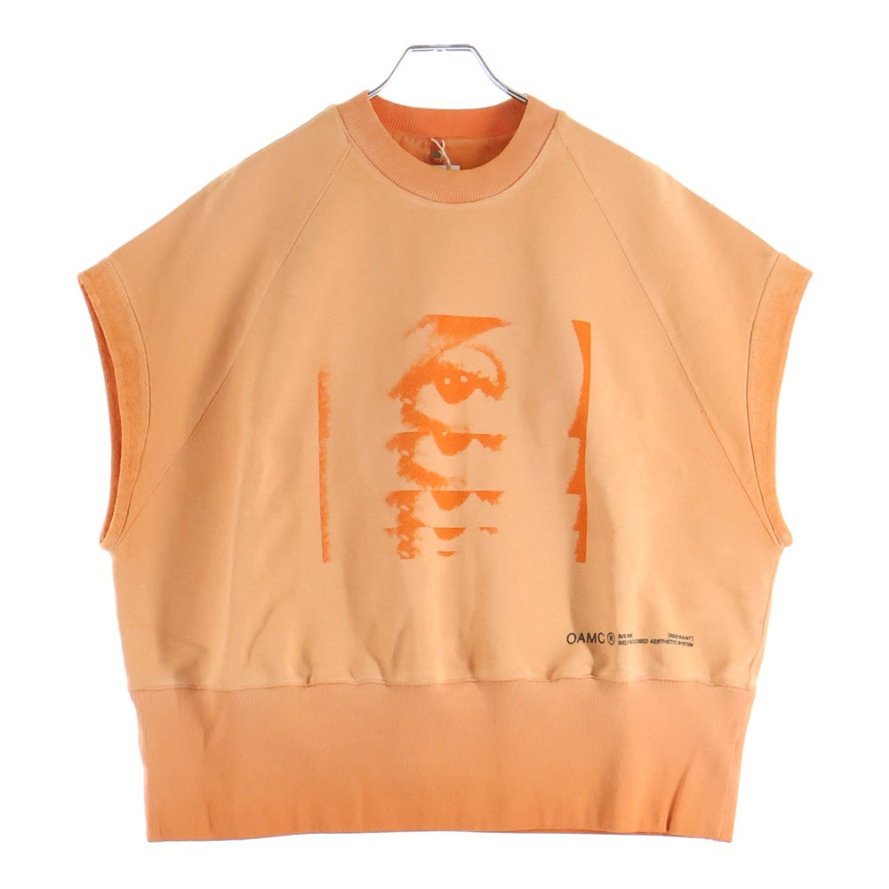 OAMC(オーエーエムシー) アイプリント ノースリーブスウェットカットソー オレンジ OAMQ703485