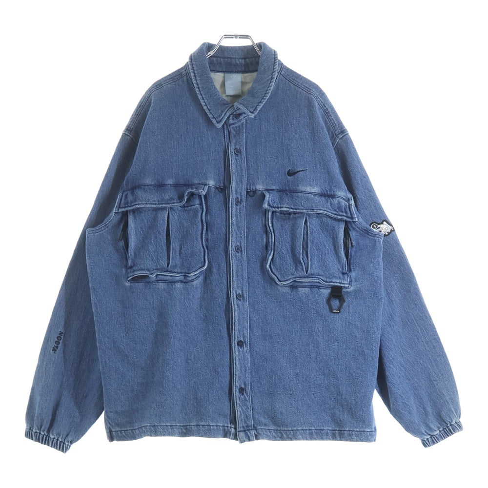 NIKE(ナイキ) ×DRAKE NOCTA OPAL LILY PAD DENIM SHIRT ドレイク ノクタ オパールリリー パッド 長袖デニムシャツ インディゴ FZ3260-486
