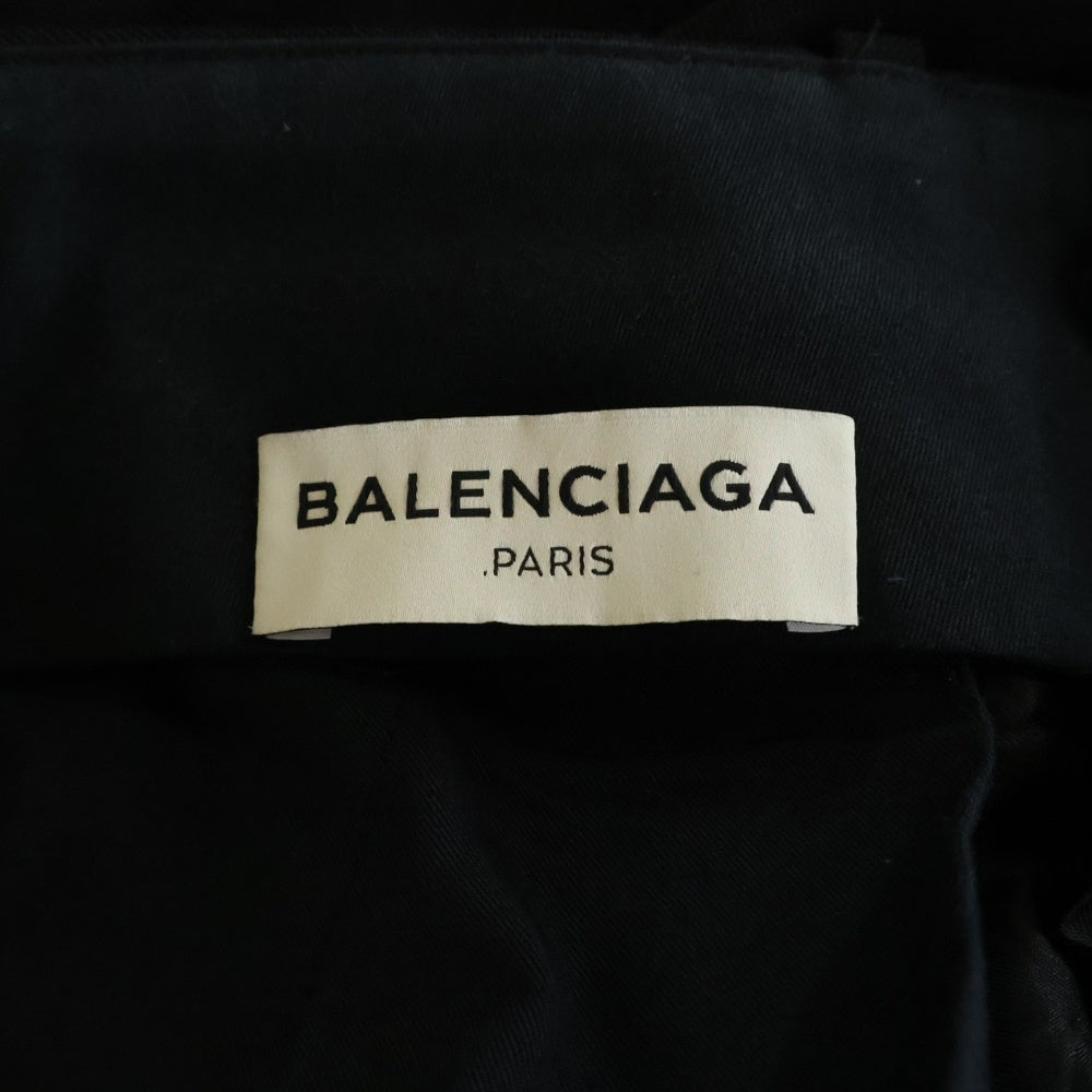 BALENCIAGA(バレンシアガ) レーヨン混 2タック ウールスラックスパンツ ブラック 314089 TKD07